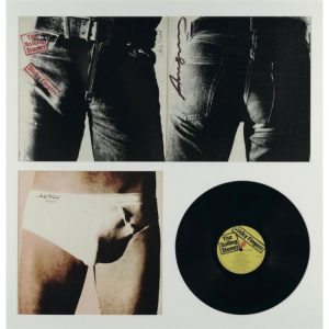 Andy Warho, Sticky Fingers, cover art firmata in originale da Warhol. Disponibile alla Galleria Deodato Arte.