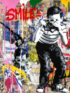 Smile - Opera unica di Mr.Brainwash in vendita presso la Galleria Deodato Arte di Milano