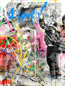 The Wall - opera unica di Mr.Brainwash in vendita presso la Galleria Deodato Arte 