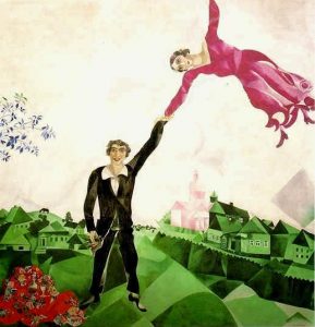 Marc Chagall, Passeggiata, olio su tela.